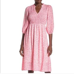 Superfoxx V-Neck Smocked Floral Midi Dress